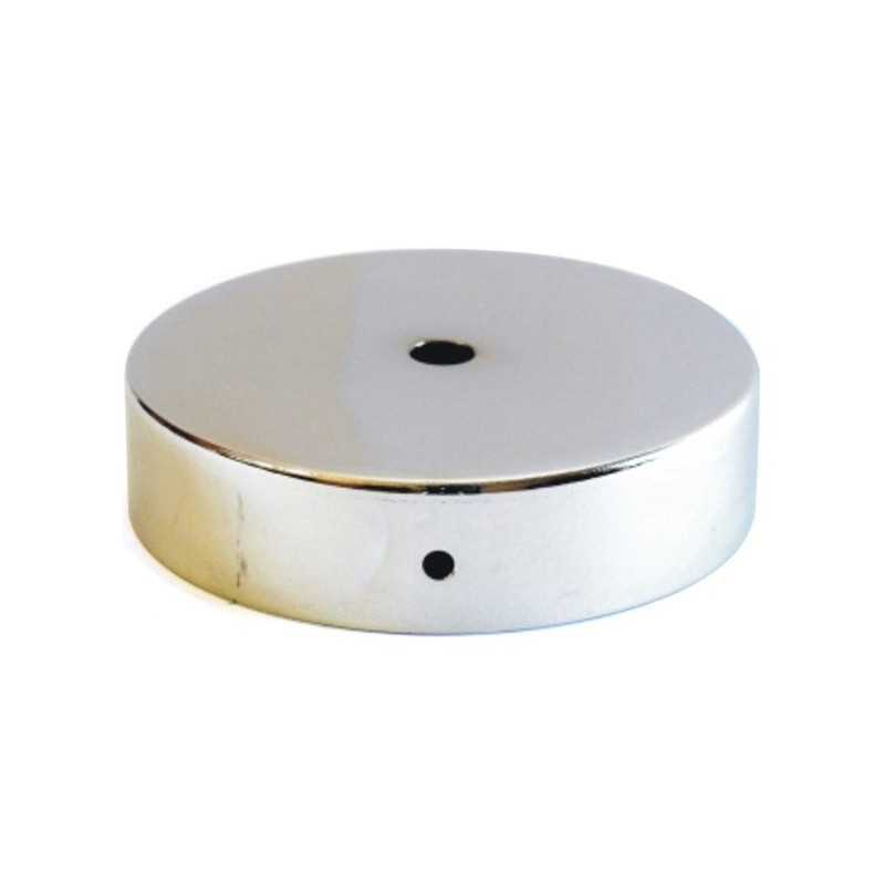 Soporte metal cromo brillo de 120mm diámetro y una salida
