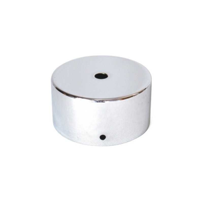 Soporte metal cromo brillo 80mm diámetro alto una salida
