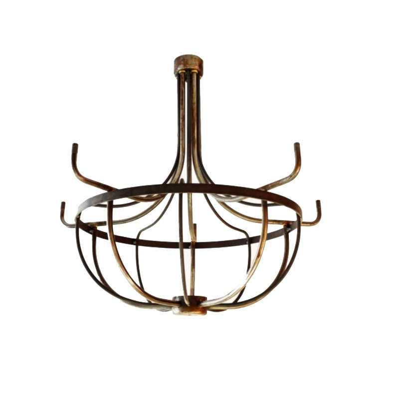 Rohstahlrahmen fuer 5-flammige Lampe