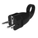 Clavija de goma tipo schuko 10/16A color negro