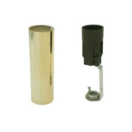 Glaenzendes E14 Lampenfassungsset glatt, gold- oder silberfarben
