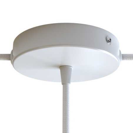 Soporte blanco brillo 120mm diámetro 1 salida y 2 laterales