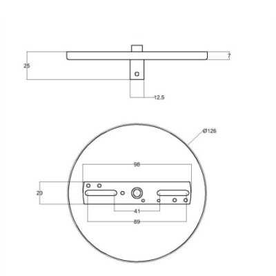 Soporte metal blanco 126mm diámetro para techos falsos