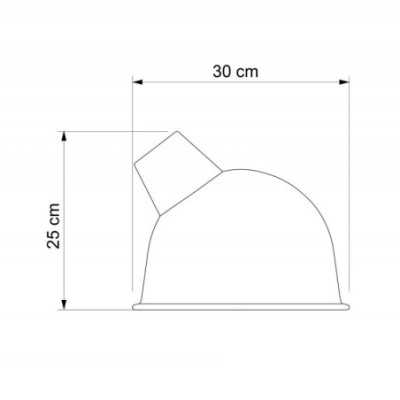 Schirm im industriellen Stil geneigt 300mm x 250mm