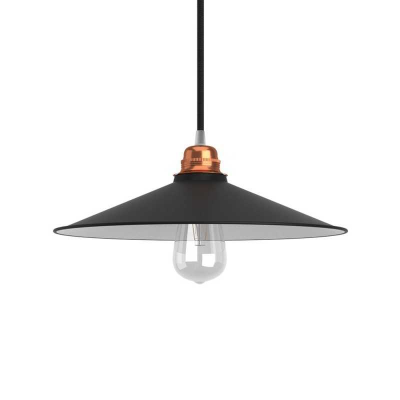 Konischer Industrie-Lampenschirm schwarz-weiss 300mm