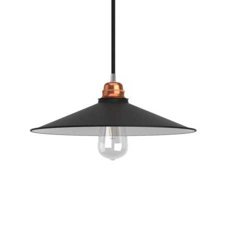 Konischer Industrie-Lampenschirm schwarz-weiss 300mm