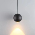 Industrielle Kugel-Haengeleuchte schwarz und gold 180mm