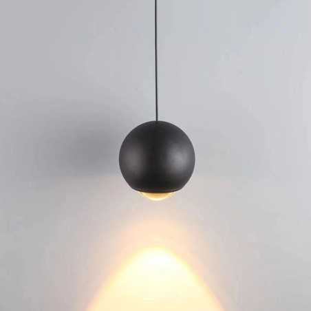 Industrielle Kugel-Haengeleuchte schwarz und gold 180mm