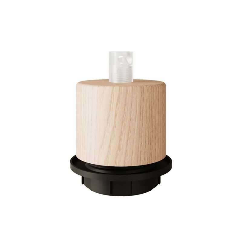 Kit Lampenfassung E27 gerade Holz mit Ring fuer Schirm