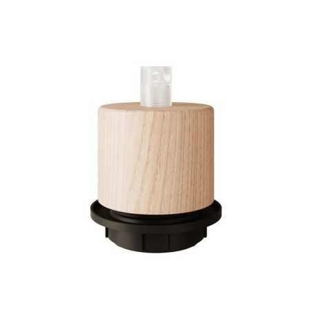 Kit Lampenfassung E27 gerade Holz mit Ring fuer Schirm