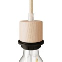 Kit Lampenfassung E27 gerade Holz mit Ring fuer Schirm