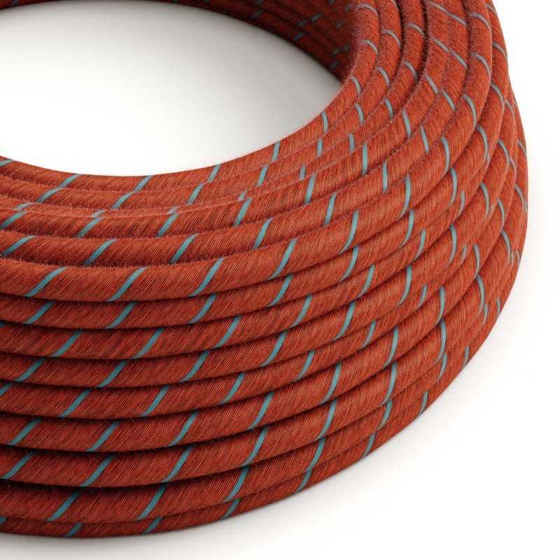 Cable decorativo textil a metros homologado terracota y azul