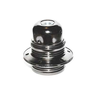 Dekorative E27 Metall-Lampenfassung mit Doppelring fuer Lampenschirm
