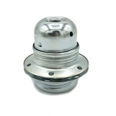 Dekorative E27 Metall-Lampenfassung mit Doppelring fuer Lampenschirm