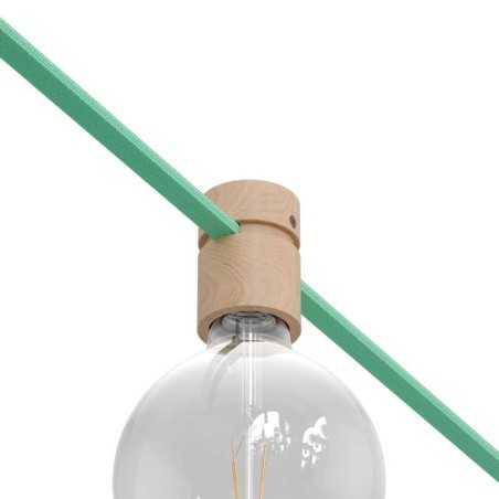 Holz-Lampenhalter fuer Textilkabel-Girlande E27 | Lampenbedarf
