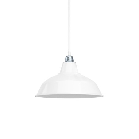 Emaillierter, gewoelbter Metallschirm E27 30 cm | Fuer haengende Lampen
