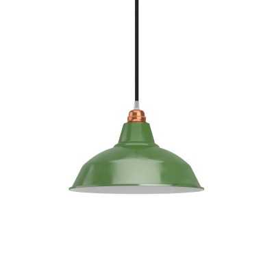 Emaillierter, gewoelbter Metallschirm E27 30 cm | Fuer haengende Lampen
