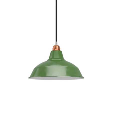 Emaillierter, gewoelbter Metallschirm E27 30 cm | Fuer haengende Lampen