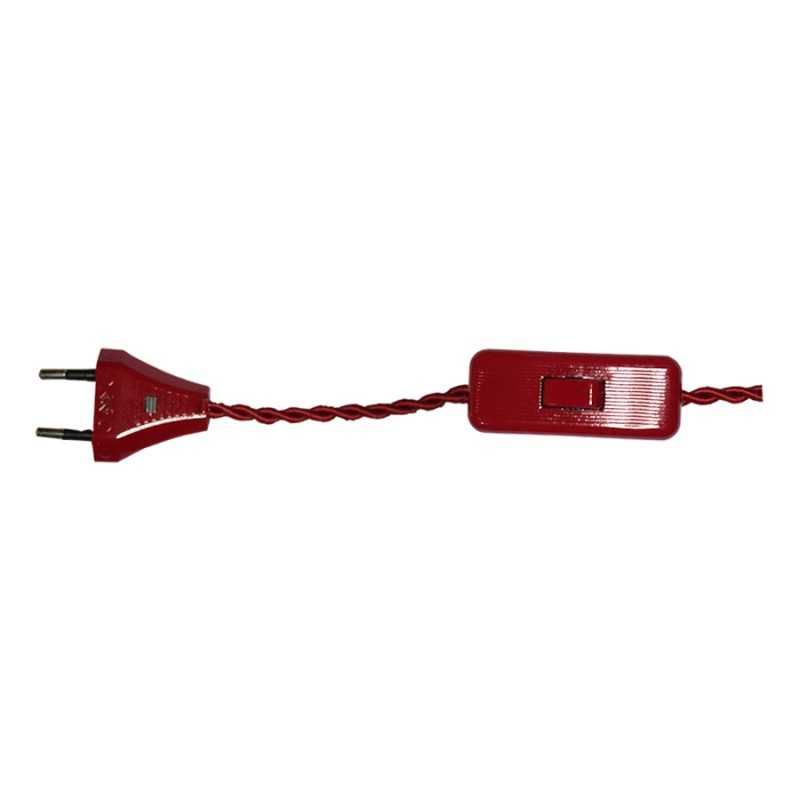 Geflochtener Anschluss mit Schalter und Stecker zur Lampenmontage