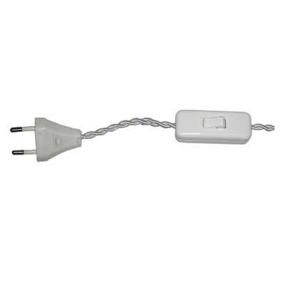 Geflochtener Anschluss mit Schalter und Stecker zur Lampenmontage