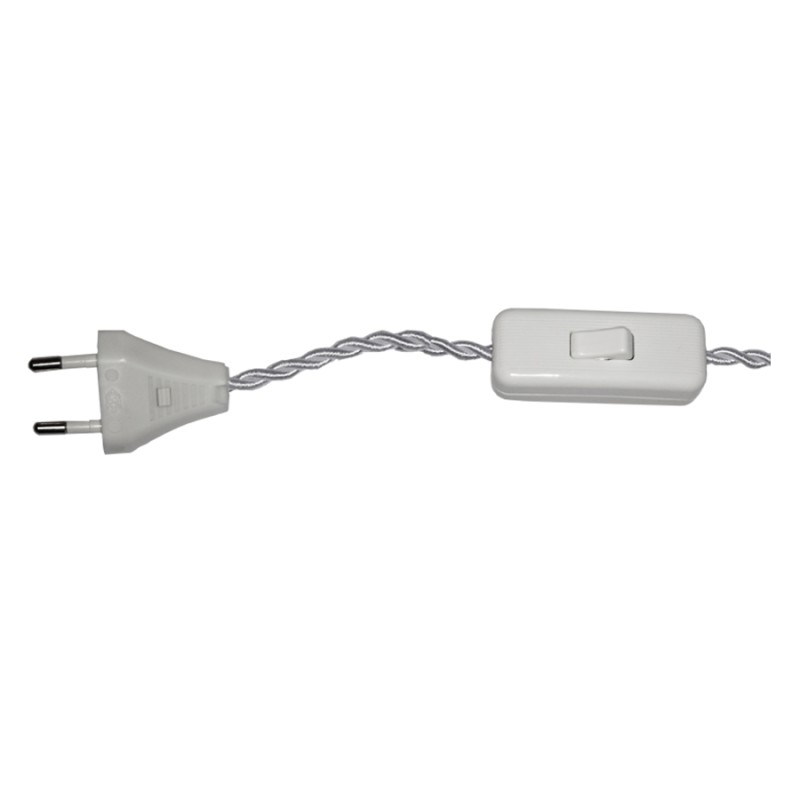 Geflochtener Anschluss mit Schalter und Stecker zur Lampenmontage