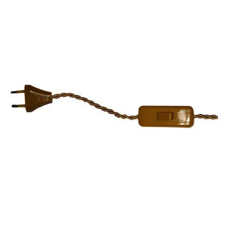 Geflochtener Anschluss mit Schalter und Stecker zur Lampenmontage
