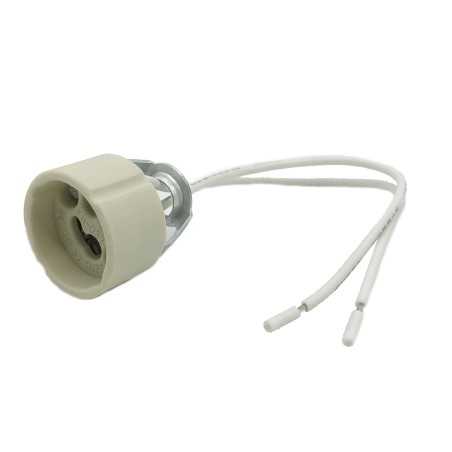 Porzellan-Lampenfassung GU10 mit Kabel und Befestigungsbruecke