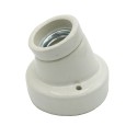 Schraege E27 Porzellan-Sockelfassung altweiss