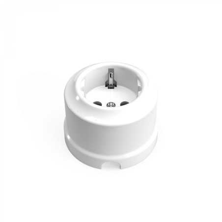 Base enchufe de porcelana con toma tierra europea
