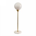 Tischlampe mit Marmorfuss und Glaskugel
