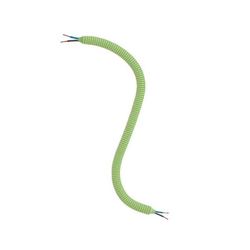 Hellgruener textilummantelter Gelenkschlauch 10mm mit Kabel