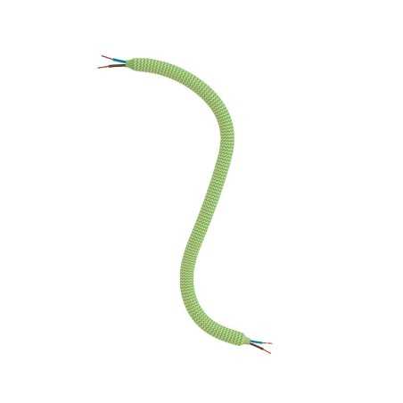 Hellgruener textilummantelter Gelenkschlauch 10mm mit Kabel
