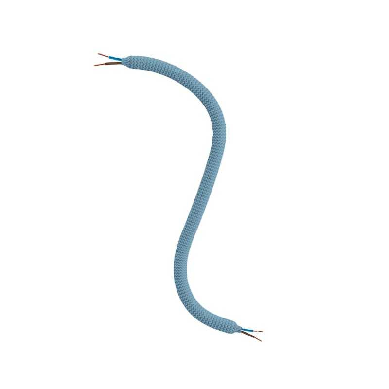 Blauer textilummantelter Gelenkschlauch Zickzack 10mm mit Kabel