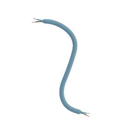 Blauer textilummantelter Gelenkschlauch Zickzack 10mm mit Kabel