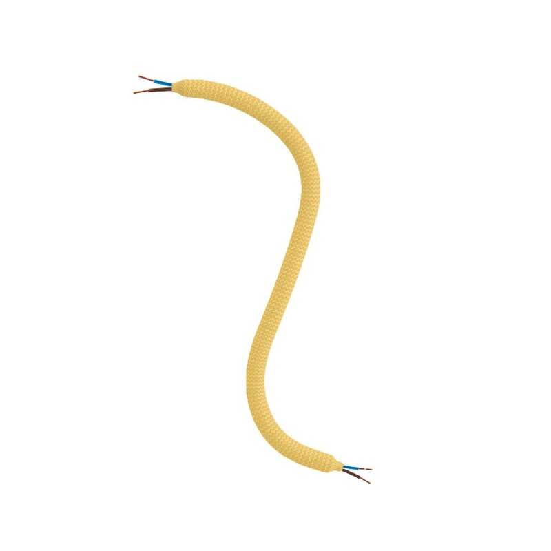 Gelber textilummantelter Gelenkschlauch 10mm mit Kabel