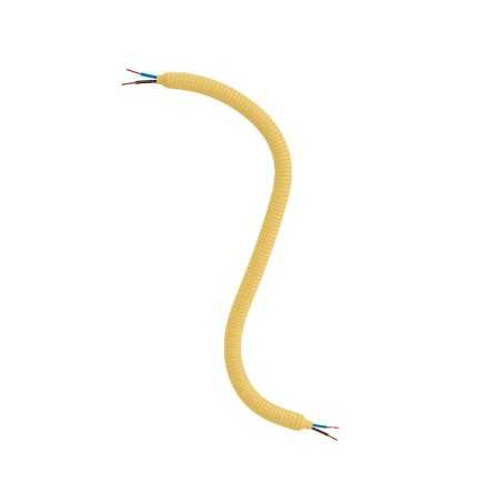 Gelber textilummantelter Gelenkschlauch 10mm mit Kabel