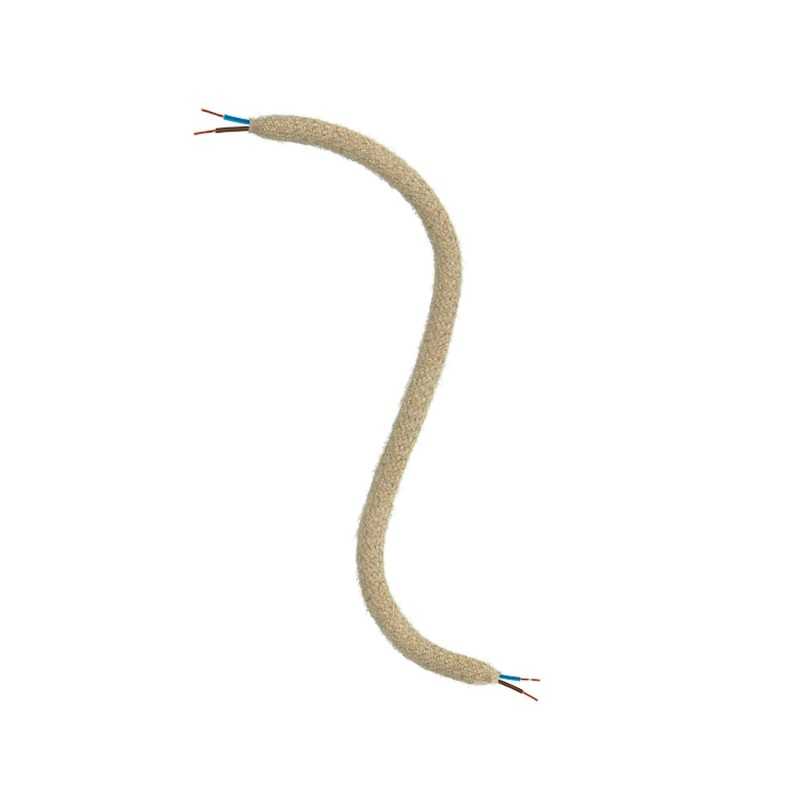 Leinenfarbener textilummantelter Gelenkschlauch 10mm mit Kabel