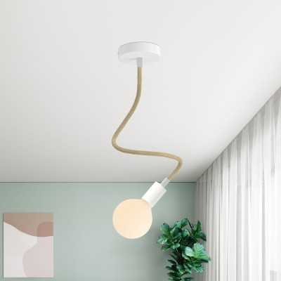 Leinenfarbener textilummantelter Gelenkschlauch 10mm mit Kabel