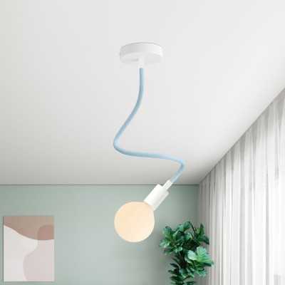 Himmelblauer textilummantelter Gelenkschlauch 10mm mit Kabel