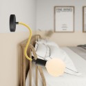 Gelber textilummantelter Gelenkschlauch 10mm mit Kabel