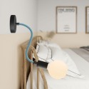 Blauer textilummantelter Gelenkschlauch Zickzack 10mm mit Kabel