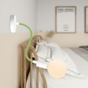 Hellgruener textilummantelter Gelenkschlauch 10mm mit Kabel