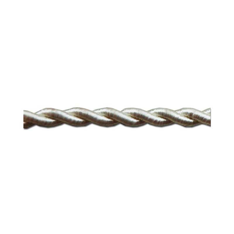 Cable decorativo textil trenzado acabado seda color beige