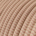 Cable decorativo textil a metros homologado color rosa lino