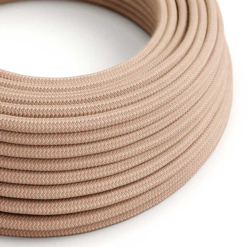 Cable decorativo textil a metros homologado color rosa lino