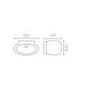 Aplique yeso 150mm x 100mm x 120mm doble salida