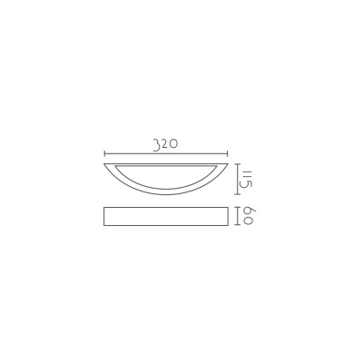 Aplique pared personalizable para LED 320mm escayola 5IN089