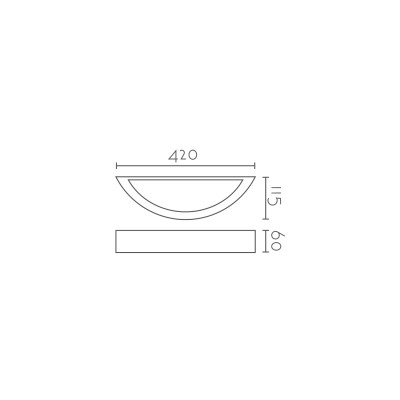 Aplique pared personalizable para LED 420mm escayola 5IN090