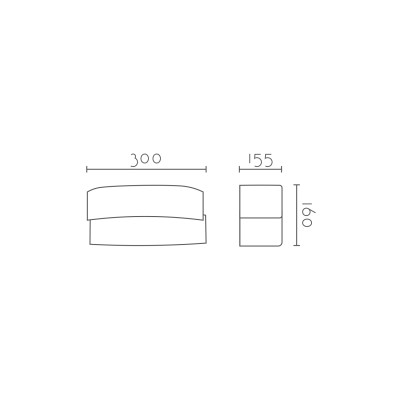 Aplique pared personalizable para LED 300mm escayola 5IN038