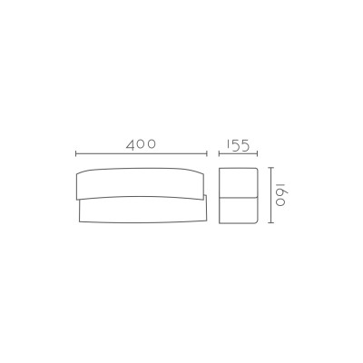 Aplique pared personalizable para LED 400mm escayola 5IN039